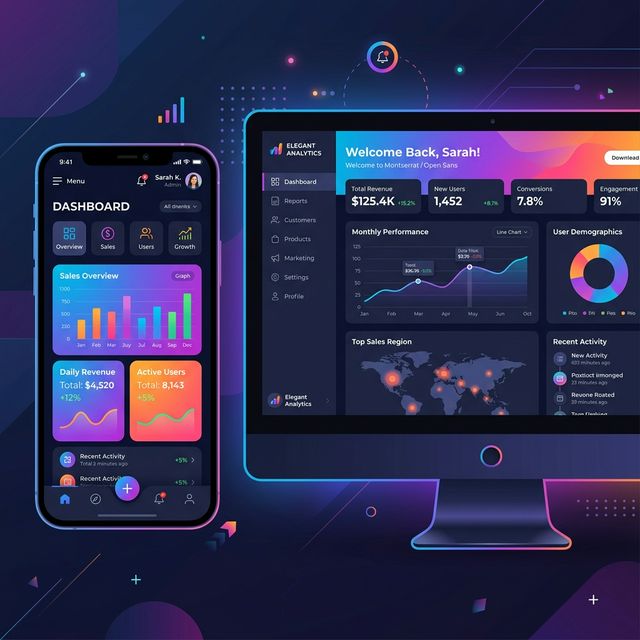 IndicPro Mobile and Desktop mockups